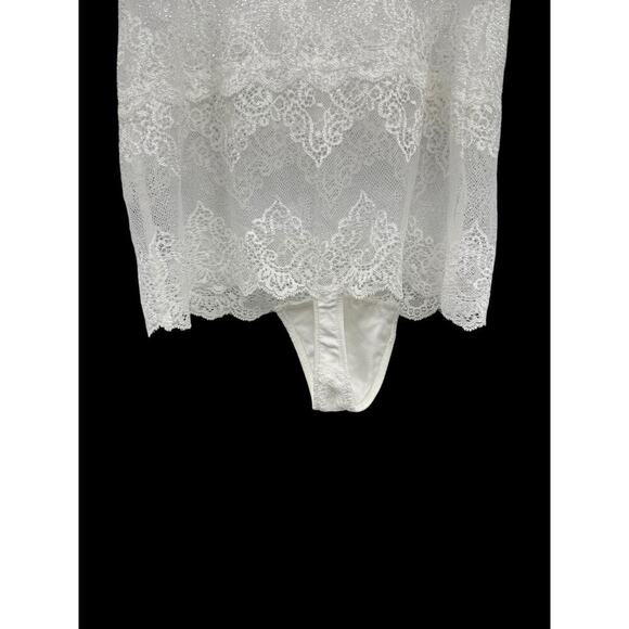 Only Hearts Lingerie White Lace So Fine Lace Cheeky Bodysuit Bridal Womens M - Picture 9 of 11